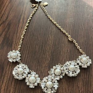 Charter Club faux pearl w crystal necklace